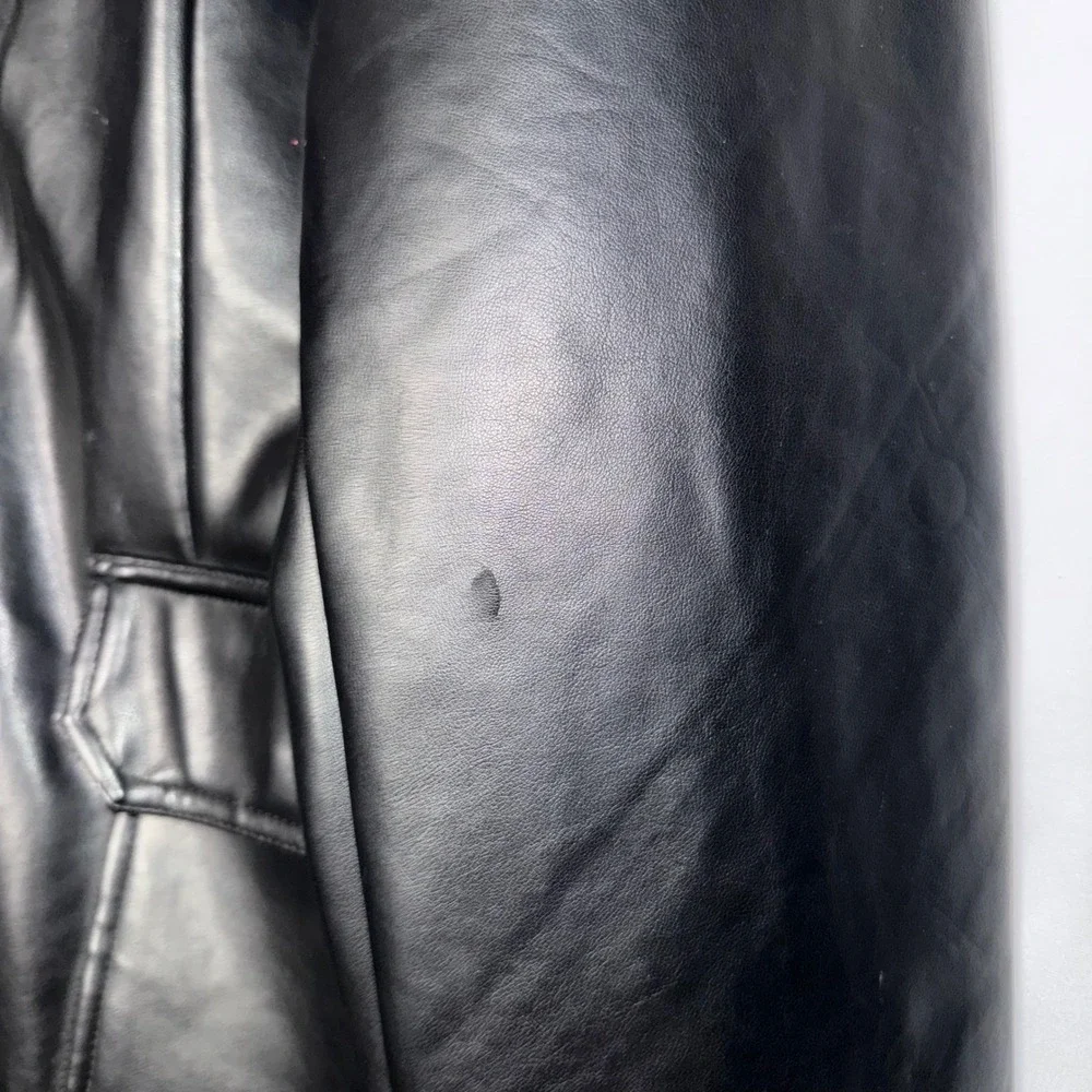 Dark Academia EA Collection Moda Italy Black Leather Jacket Womens Mob Wife‎ XL - Picture 4 of 8